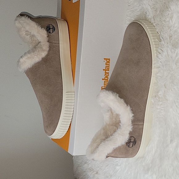 Timberland Skyla Bay Warm Lined Slip-on Shoe Taupe Suede US 9.5 - Picture 2 of 4